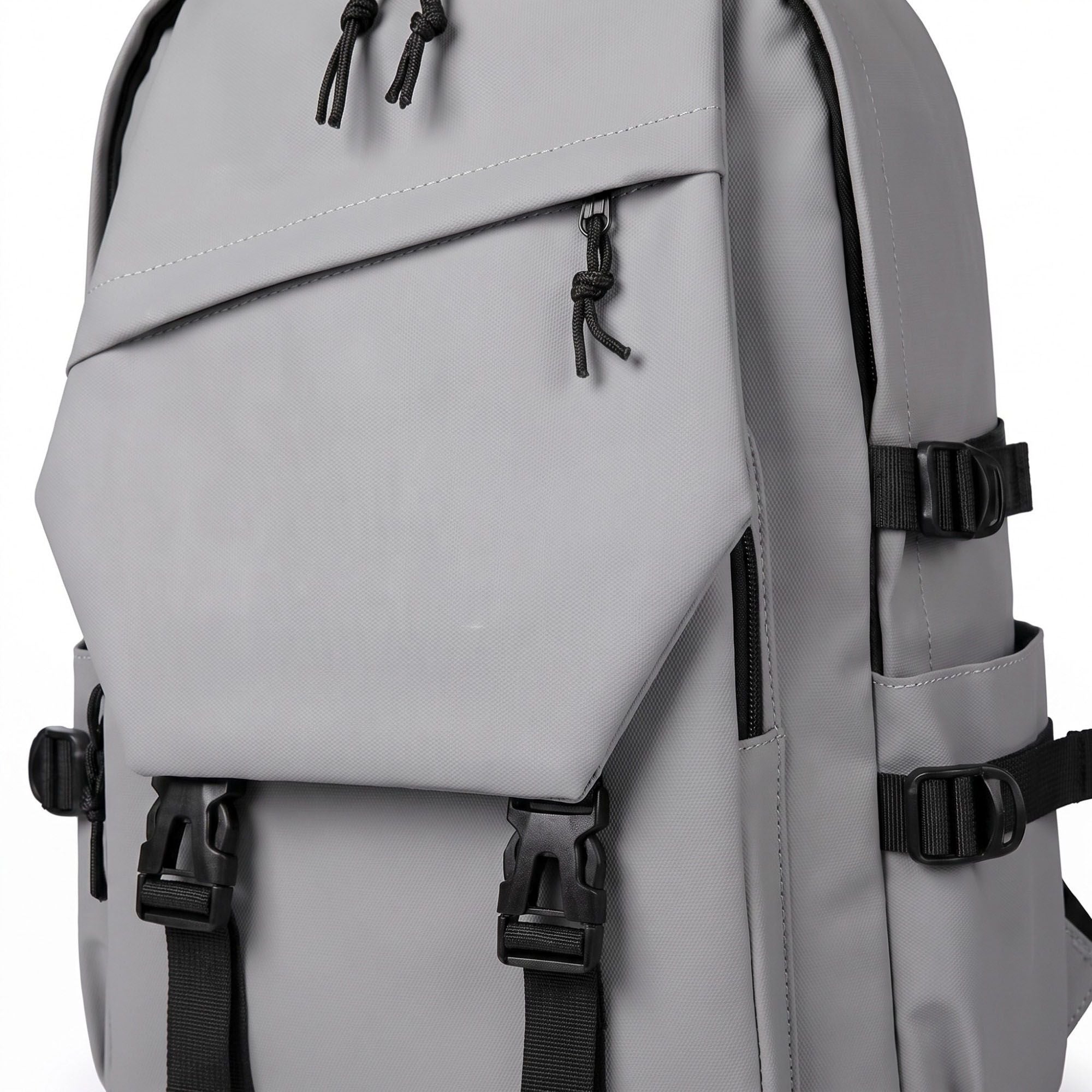 Multi-Pocket Utility Backpack with Buckle Straps, Side Pockets and Padded Shoulder Straps