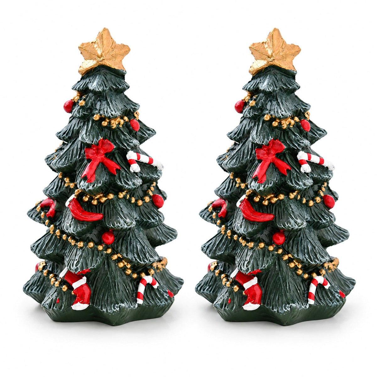 Mini Resin Christmas Tree Tabletop Holiday Decoration