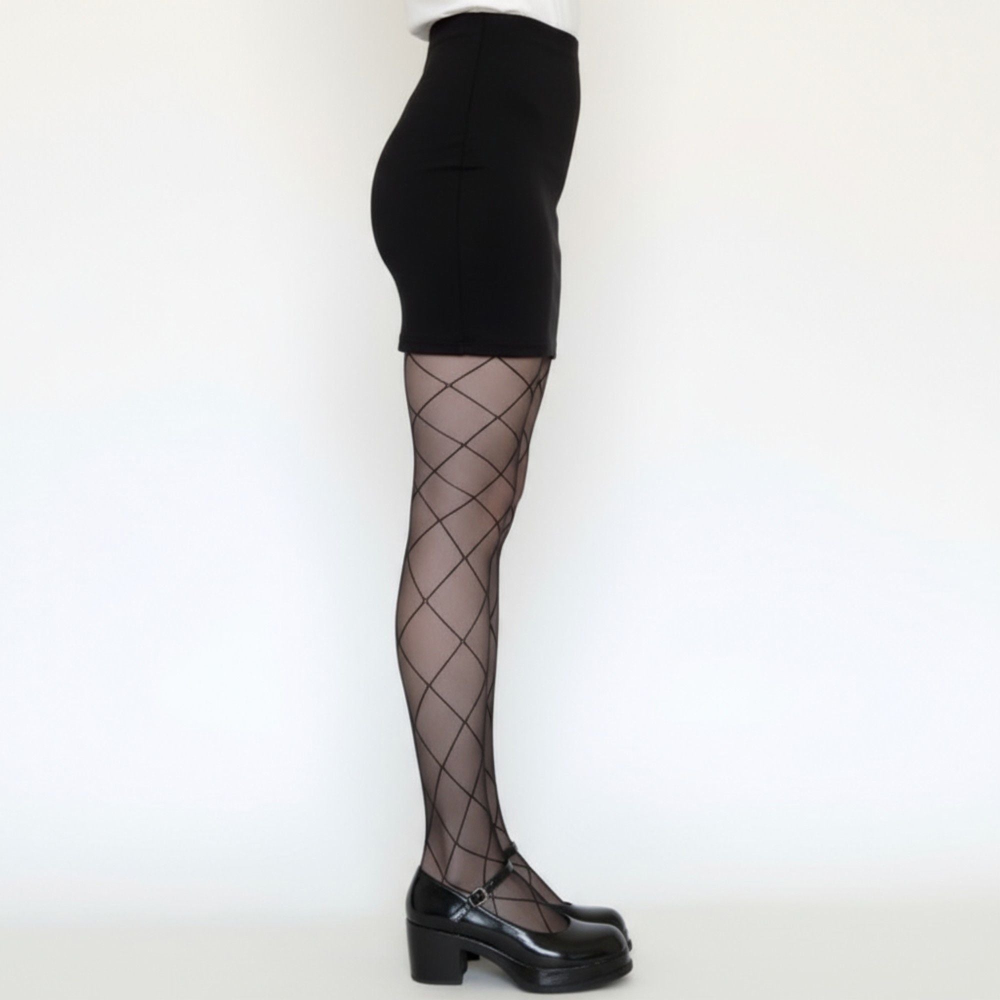 Anna-Kaci 2pcs Women's Sheer Diamond Pattern Thigh High Stockings with Soft Stretch Fit