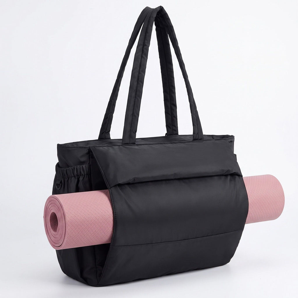 Oversized Padded Tote Bag with Multi Outer Pockets and Long Padded Shoulder Straps 16.5x6.1x13in