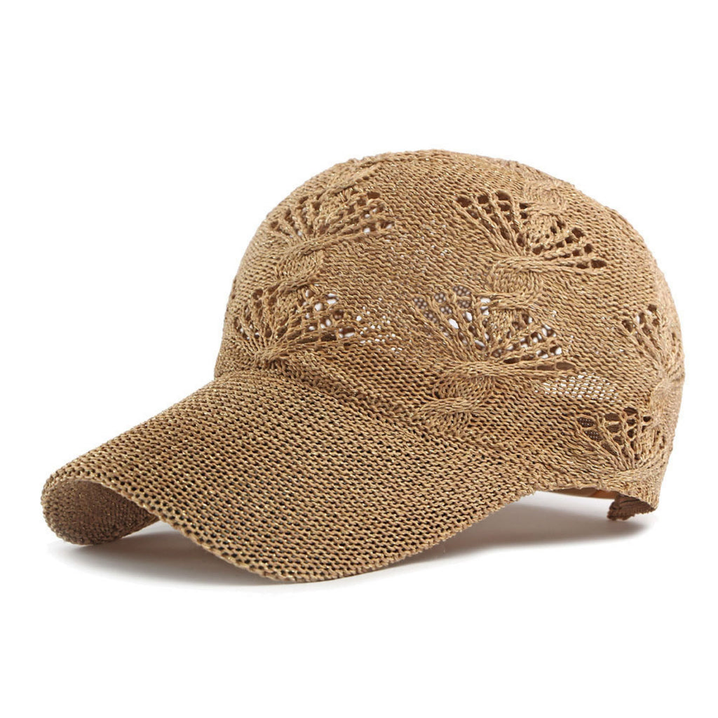 Women's Crochet Knit Baseball Cap Breathable Openwork Lightweight Casual Hat