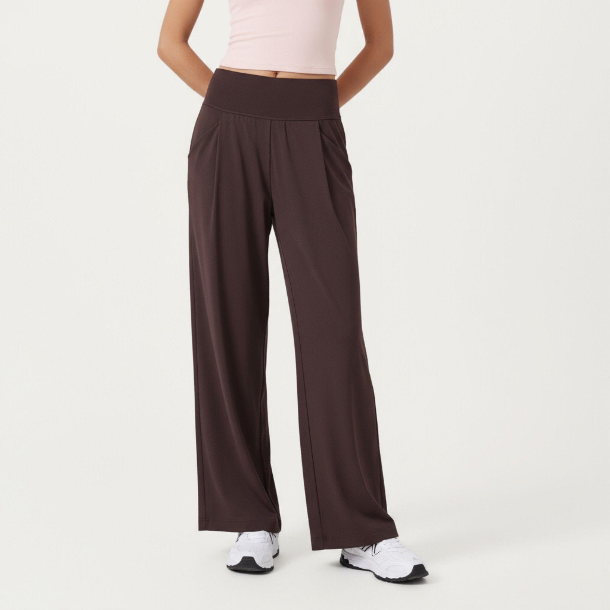 Anna-Kaci Active Women's High Waist Wide Leg Sweatpants with Side Pockets and Smooth Stretch Fabric