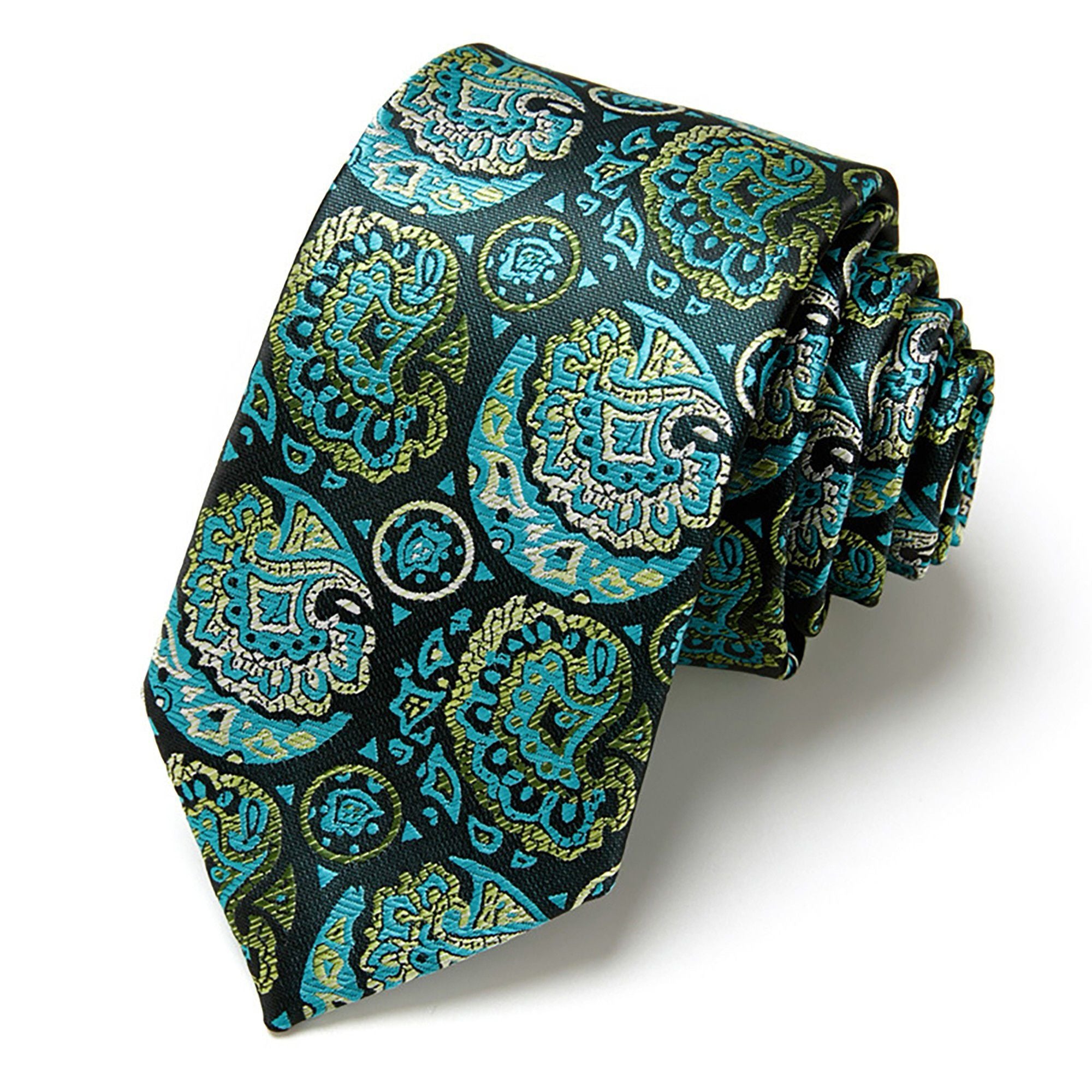 Alilang Men's Paisley Tie Woven Pattern Necktie Classic Formal Business Accessory