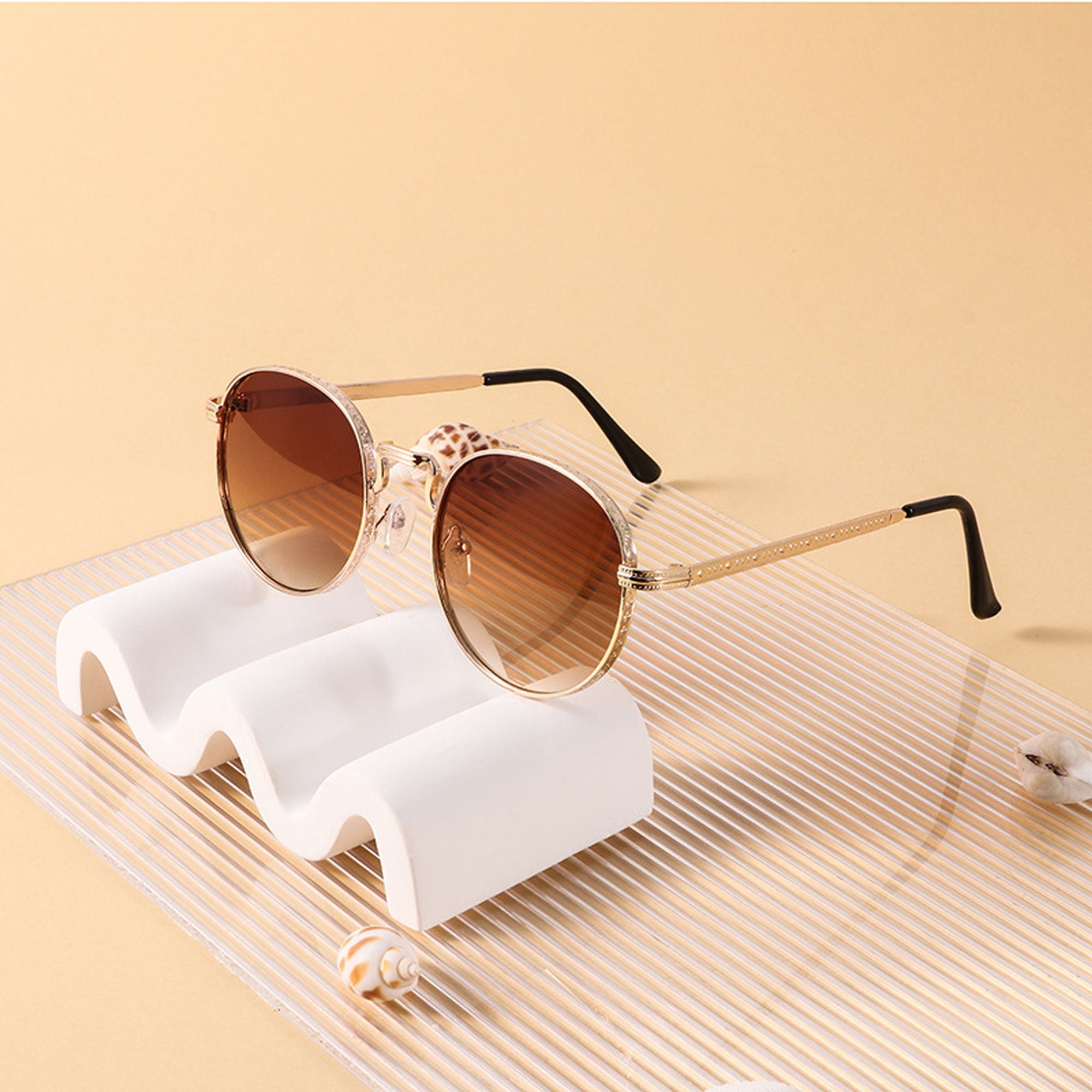 Anna-Kaci Women's Retro Metal Round Sunglasses