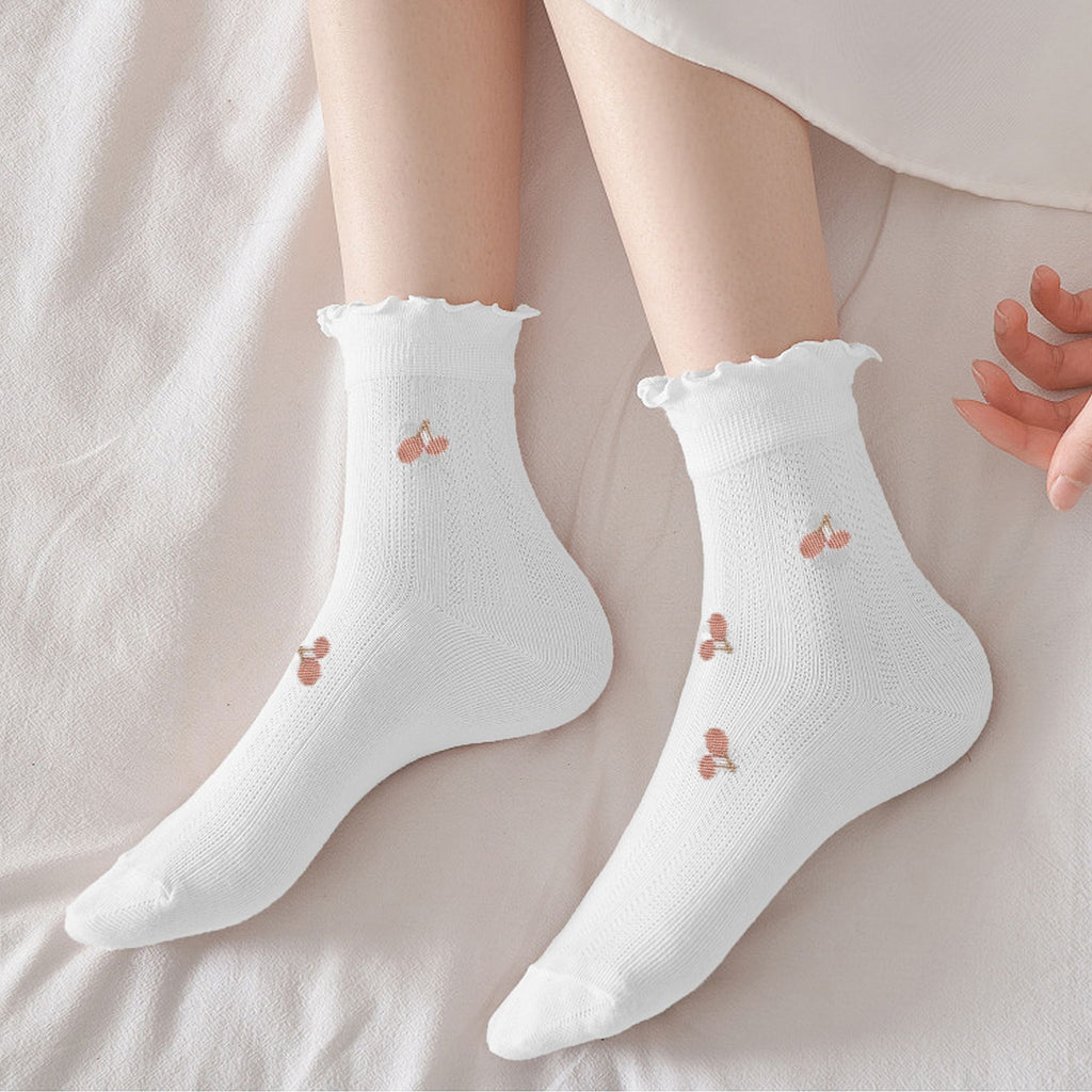 Anna-Kaci Women's Adorable Summer Ruffle-Edge Ankle Socks 5pk