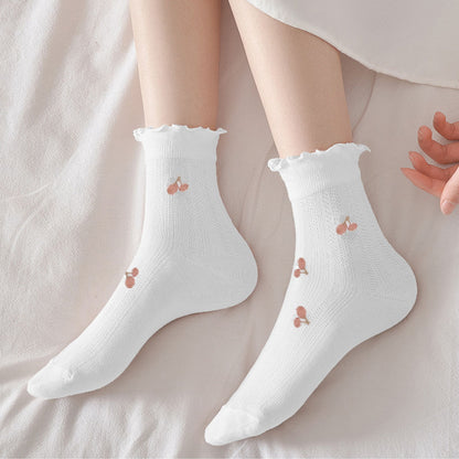 Anna-Kaci Women's Adorable Summer Ruffle-Edge Ankle Socks 5pk