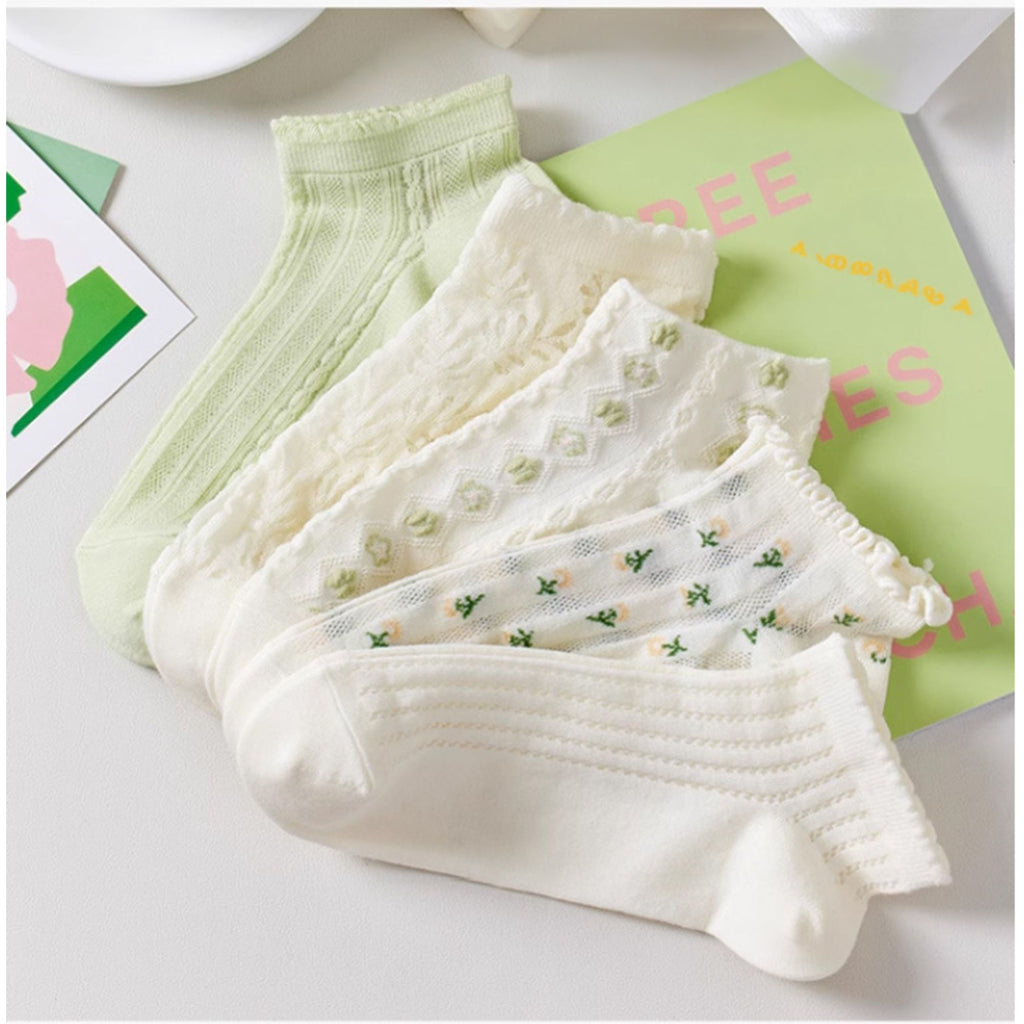 Anna-Kaci Women's 3-Pack Minimalist Knit Ankle Socks Mixed Pattern Design Soft Cotton Low-Cut Style