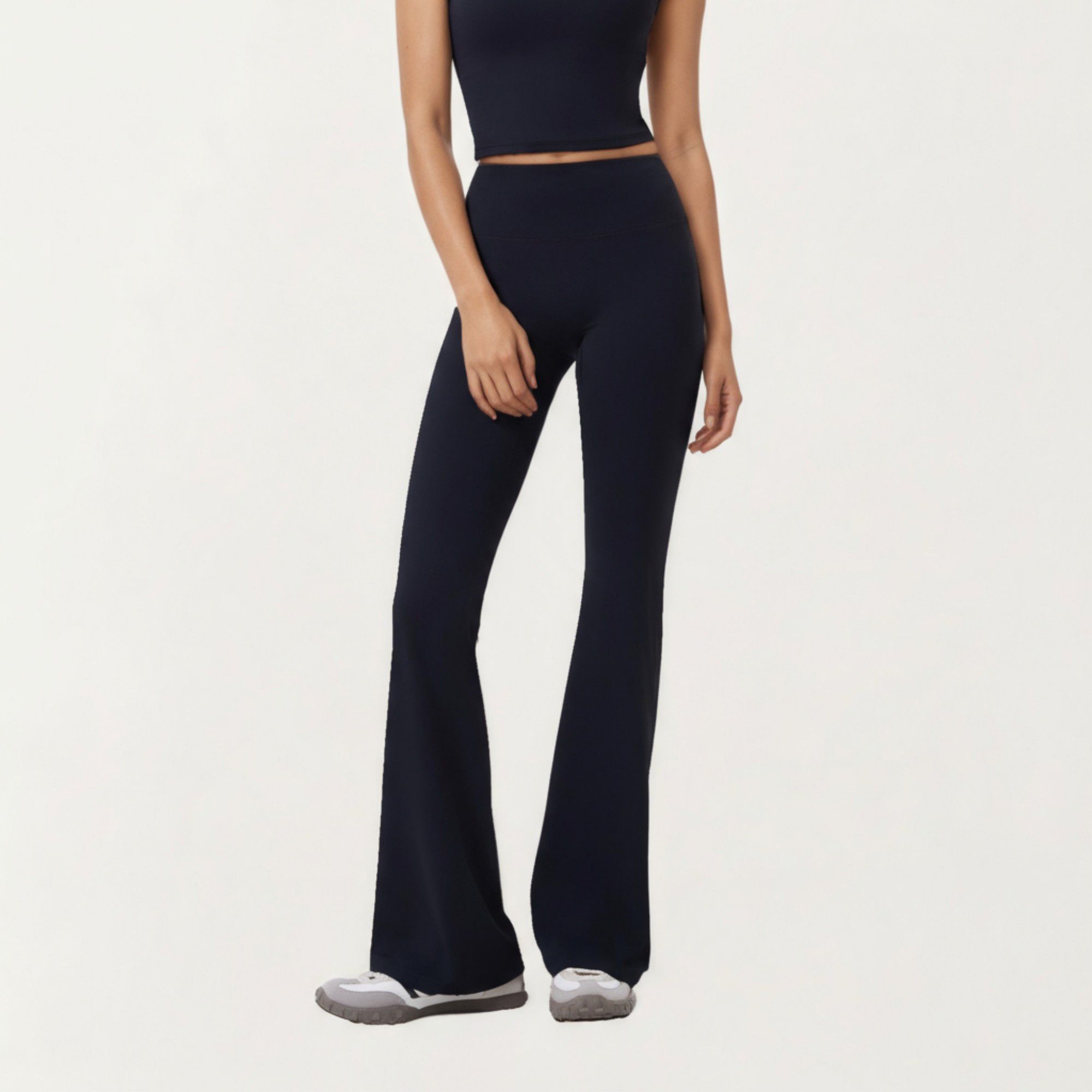 Anna-Kaci Active Women's High Waist Flare Sweatpants with Seamless Stretch Fit