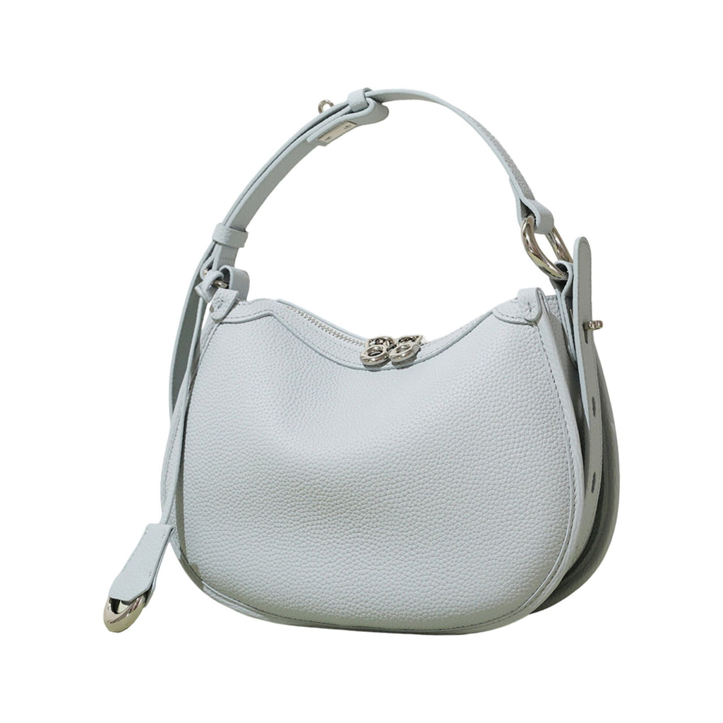 Crescent Leather Shoulder Purse with Adjustable Strap Multi Length Carry and Pebbled Finish