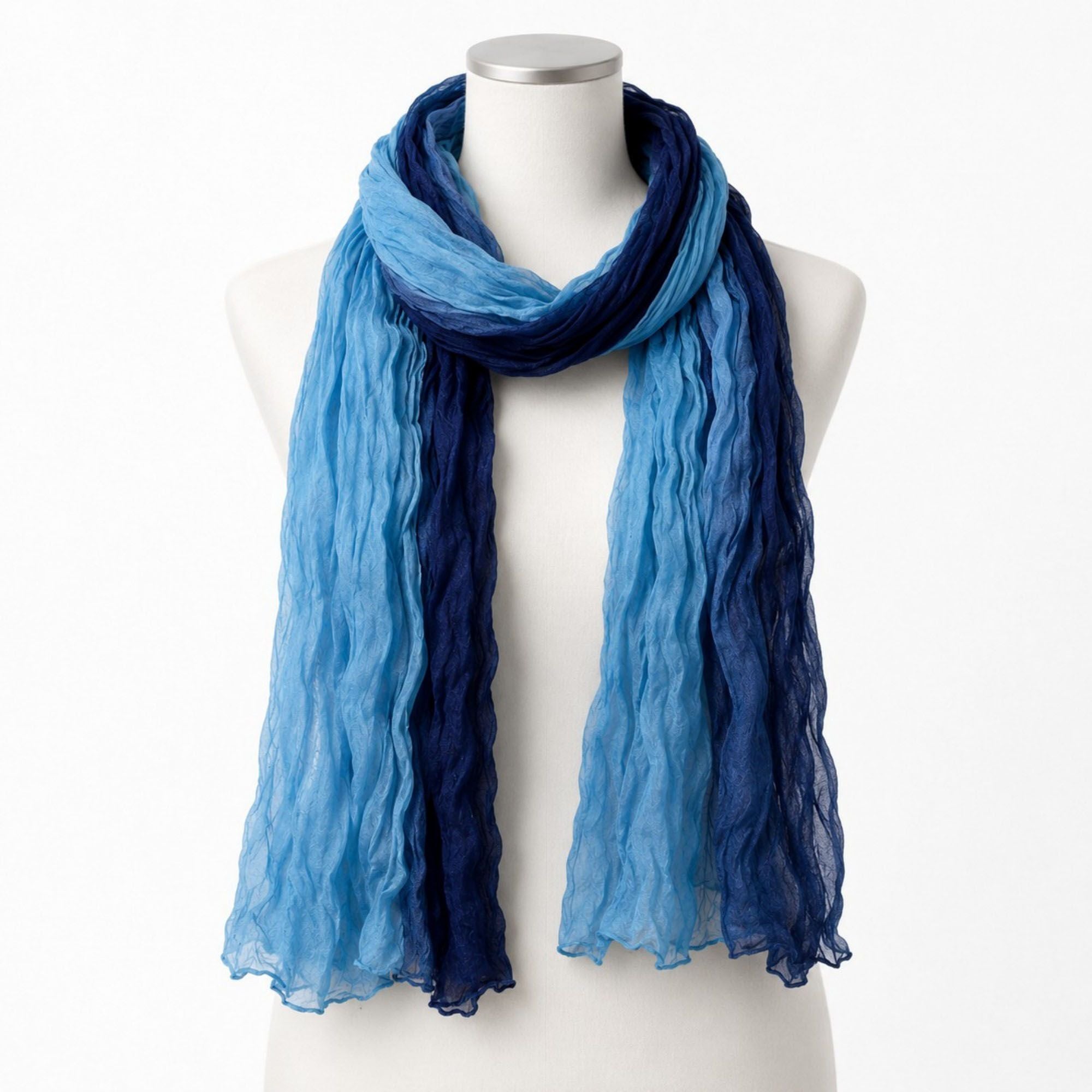 Lightweight Floral Crinkle Long Scarf