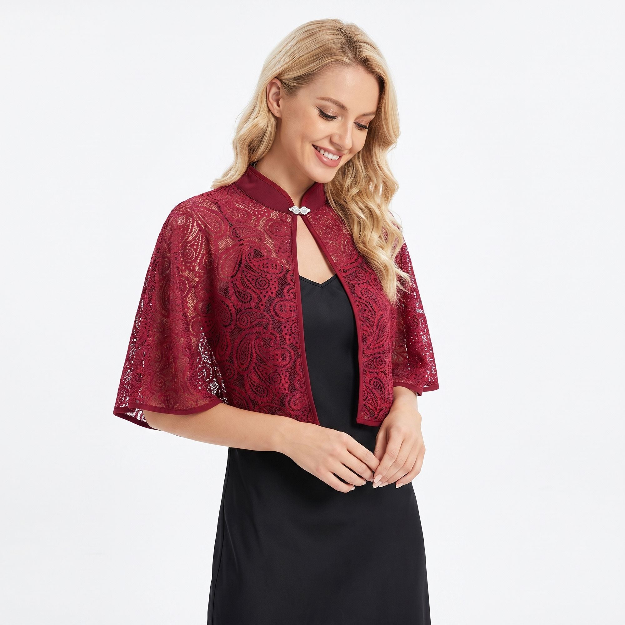 Sheer Lace Scarf Wrap Cape Style Shoulder Cover for Dresses
