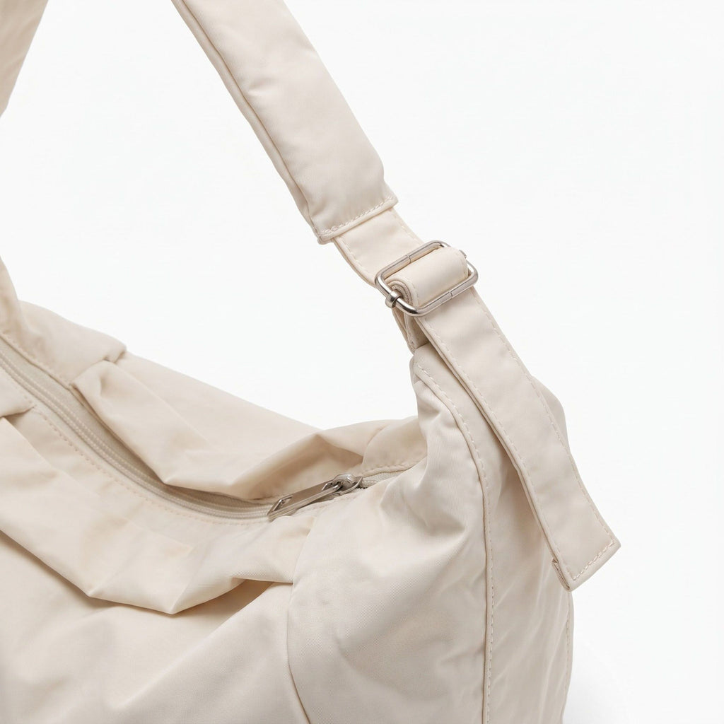 Oversized Crescent Sling Bag with Wide Adjustable Strap and Top Zipper 17.5x10x6.5in