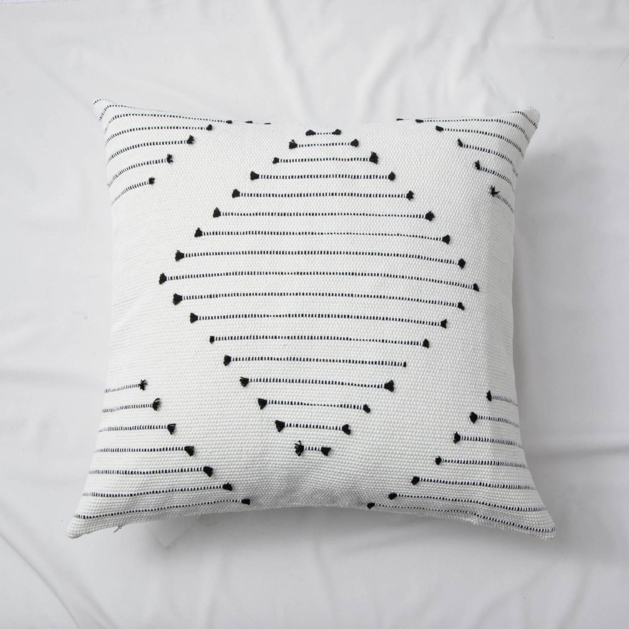 Cotton Throw Pillow 17.7*17.7 in Square Decorative Cushion for Living Room Bedroom