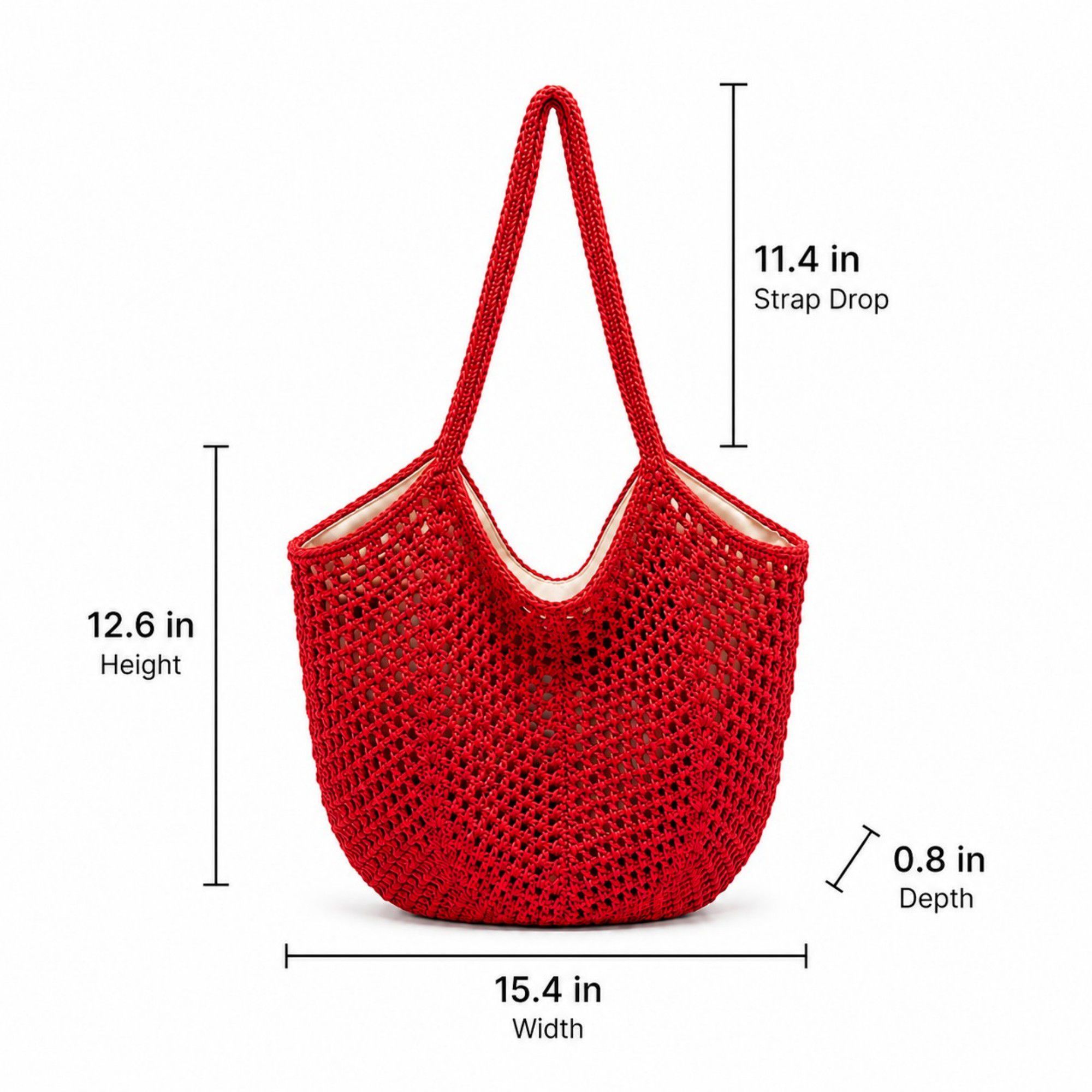 Woven Shoulder Bag - Lightweight Summer Tote for Beach and Vacation