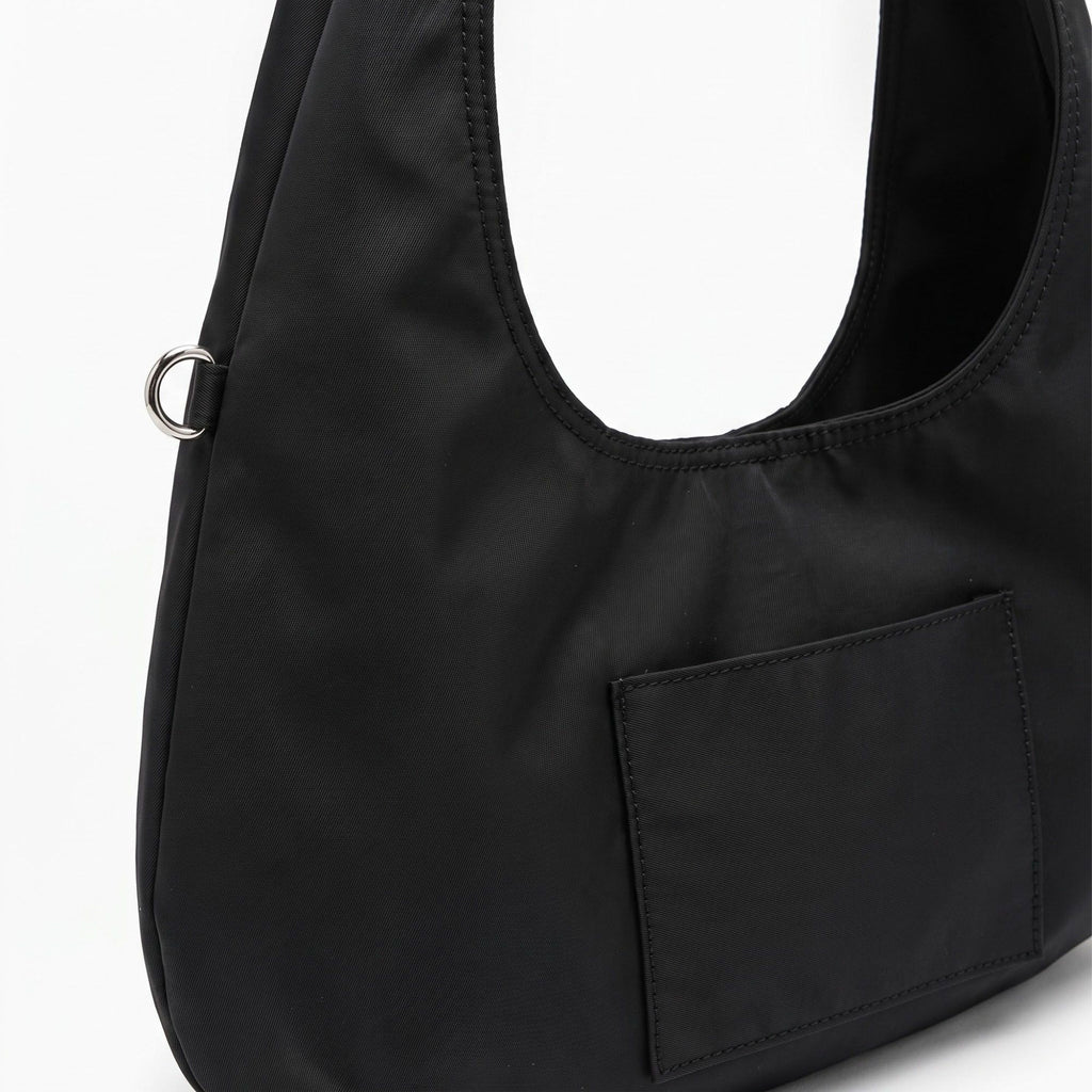 Hobo Tote Bag with Wide Shoulder Strap and Exterior Pocket 13.8x7.8x2.5in