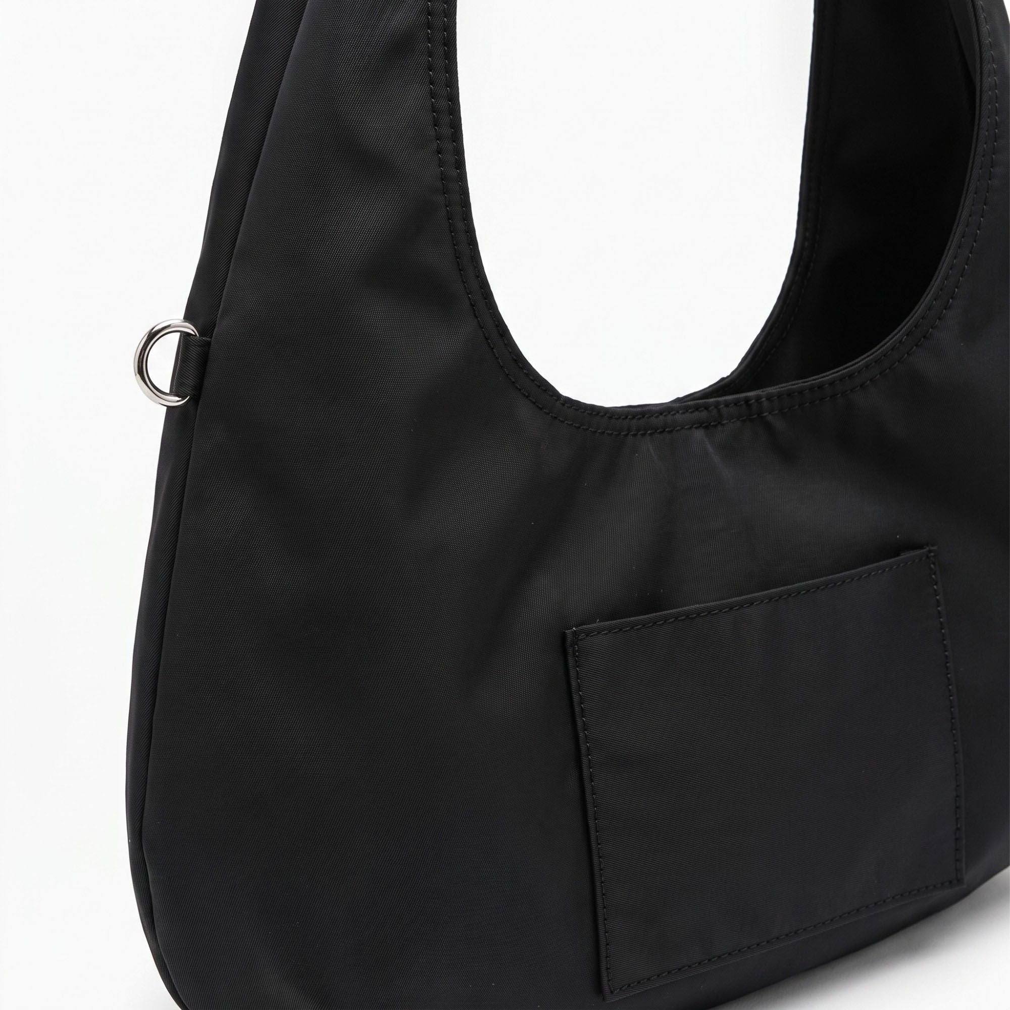 Hobo Tote Bag with Wide Shoulder Strap and Exterior Pocket 13.8x7.8x2.5in