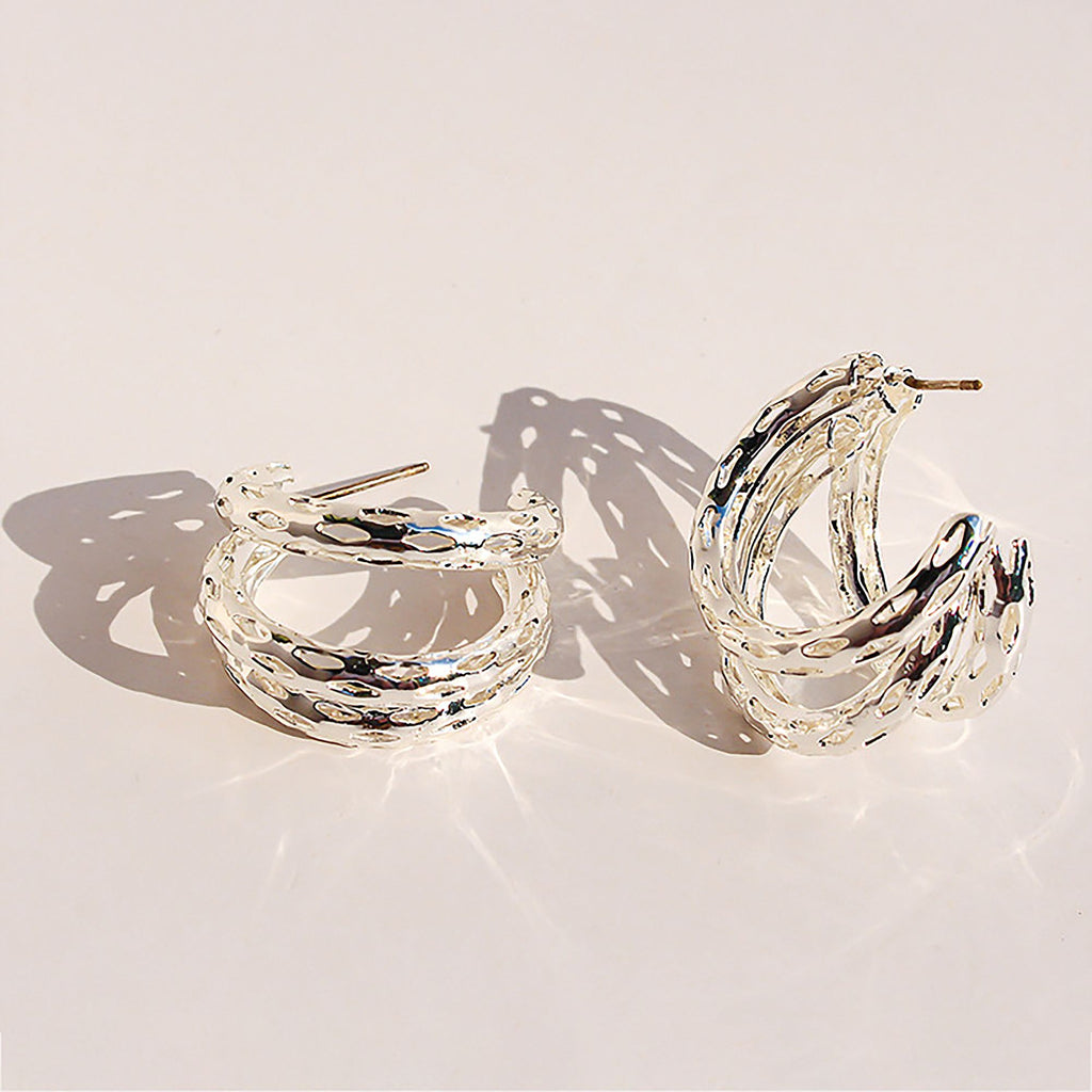 Anna-Kaci Women's Hollow Out Hoop Earrings - 2.5cm Diameter Hoops