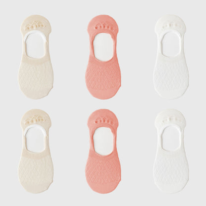 Anna-Kaci Women's Solid No Show Socks Non Slip Cotton 6Pk