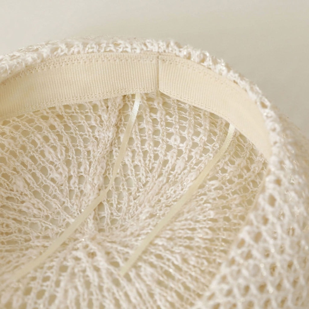 Open Knit Beret Hat with Soft Slouchy Shape