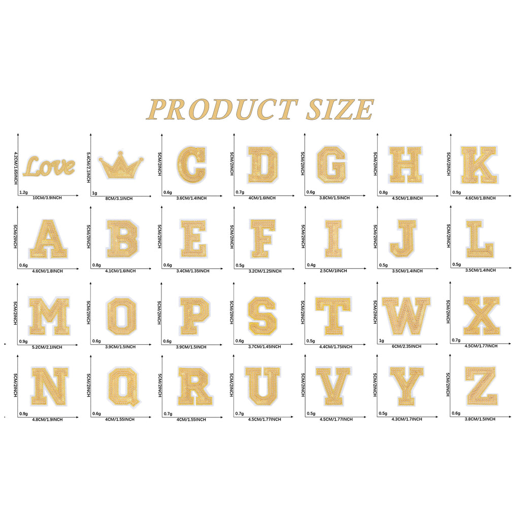 56 PCS Sequin Letter Iron On Patches A-Z Alphabet Varsity Letter Sewing Repair Preppy Glitter Hot-fix for Bag Shoes DIY Supplies