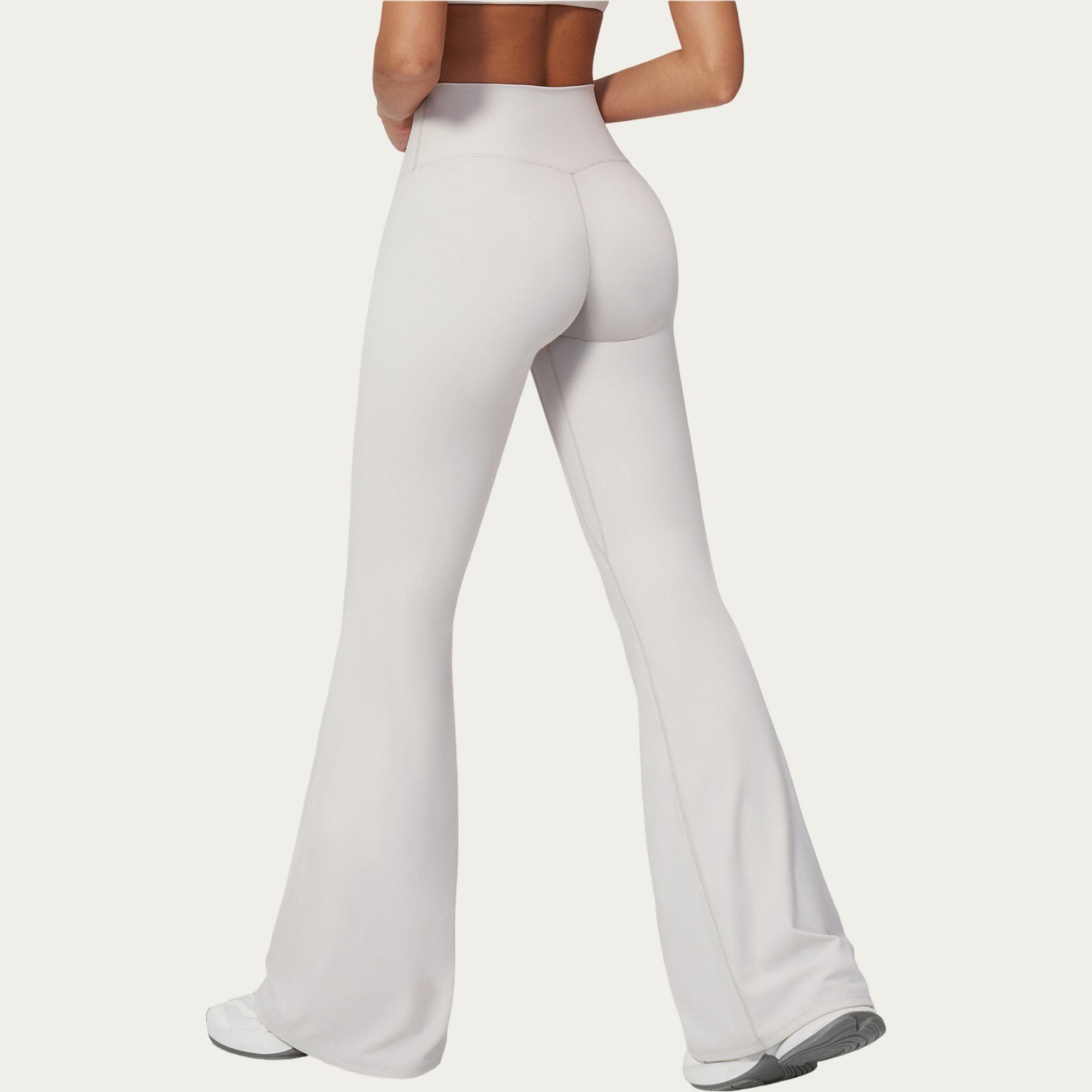Anna-Kaci Active Women's High Waist Flare Yoga Pants with Wide Leg Stretch Fit and Seam Detail