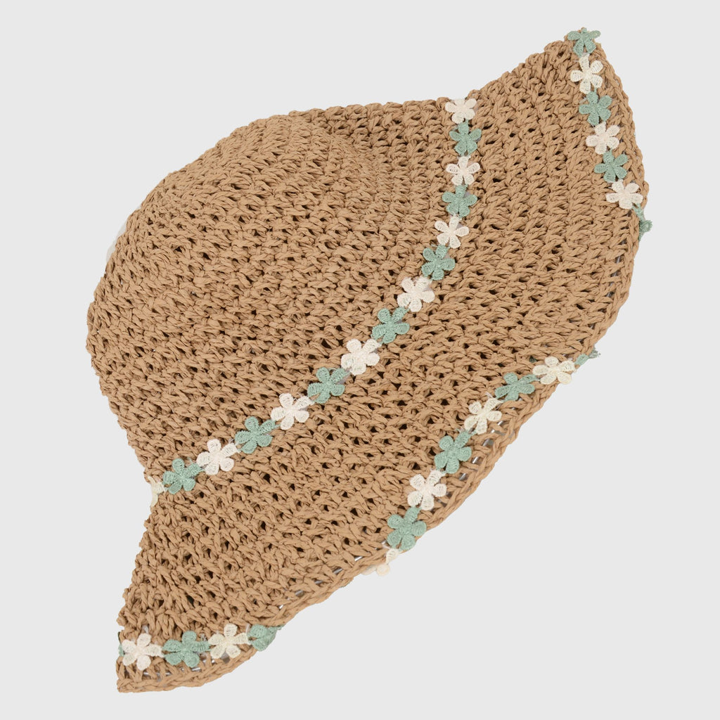 Anna-Kaci Women's Floral - Embellished Crochet Straw Sun Hat