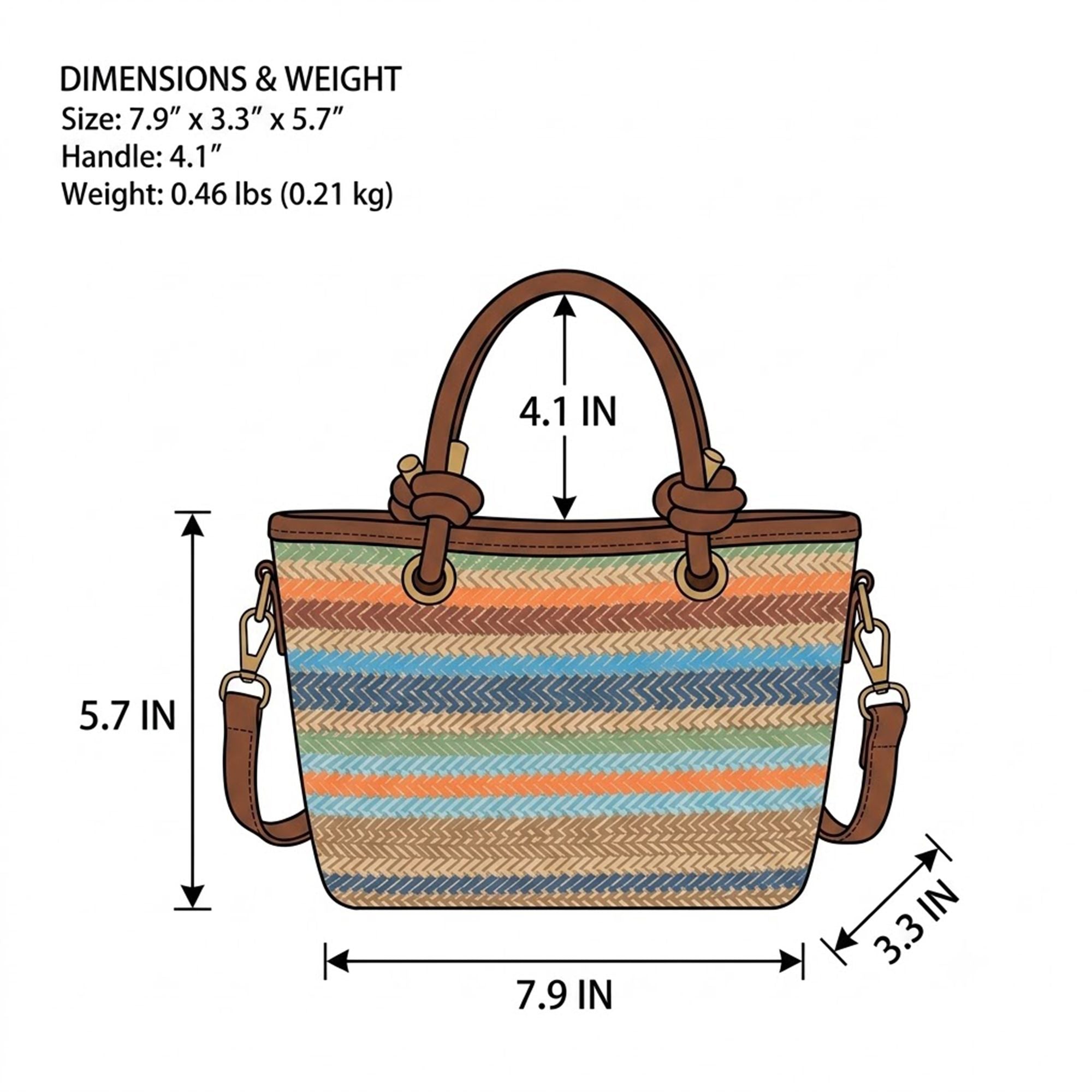 Women's Woven Mini Tote Crossbody Bag with Top Handles and Adjustable Strap