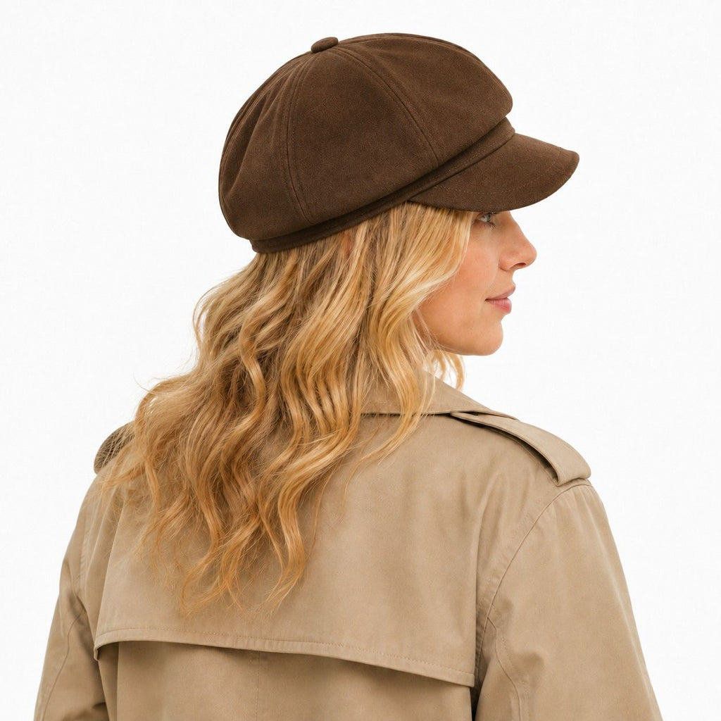 Textured Newsboy Cap Soft Baker Boy Hat Vintage Rounded Crown Casual Style