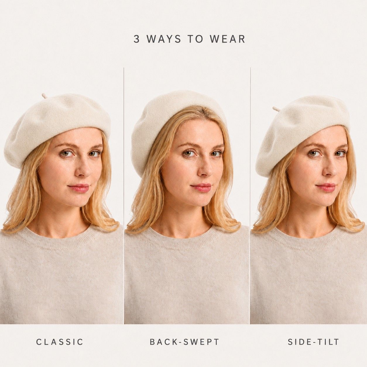 Wool Beret Hat Classic French Painter Cap Soft Felt Everyday Style