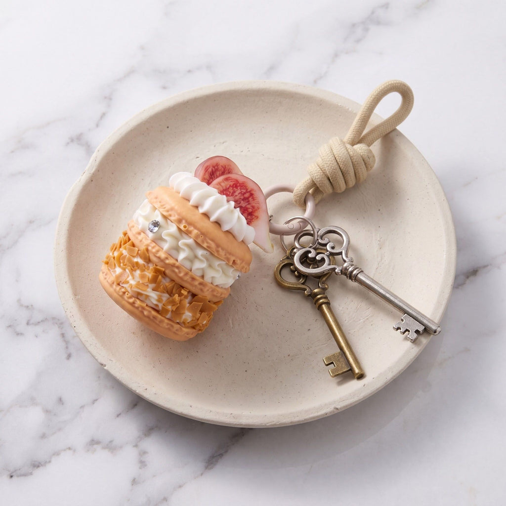 Bag Charm with Hanging Loop and Decorative Dessert Accent