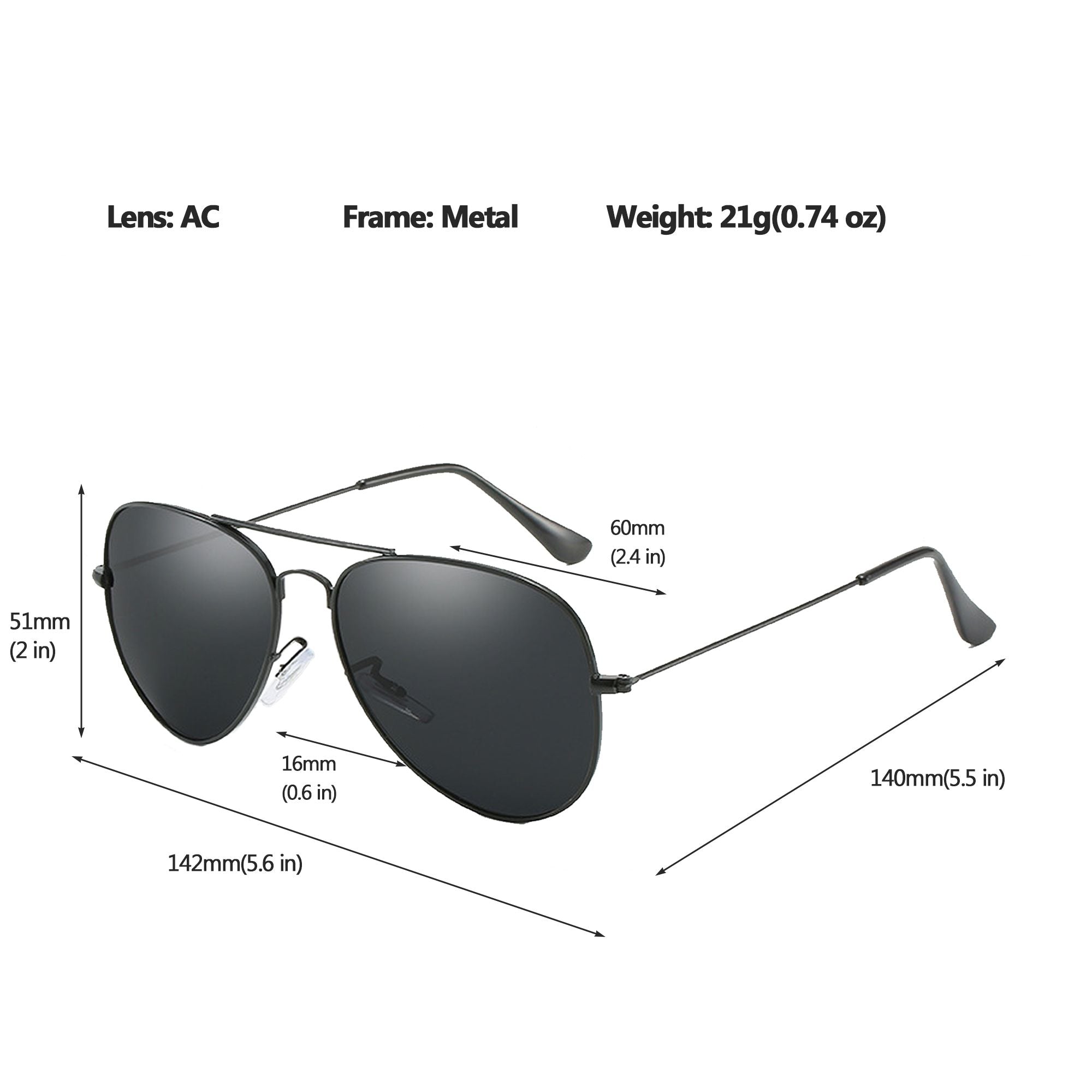 Anna-Kaci Women's Classic Aviator Sunglasses