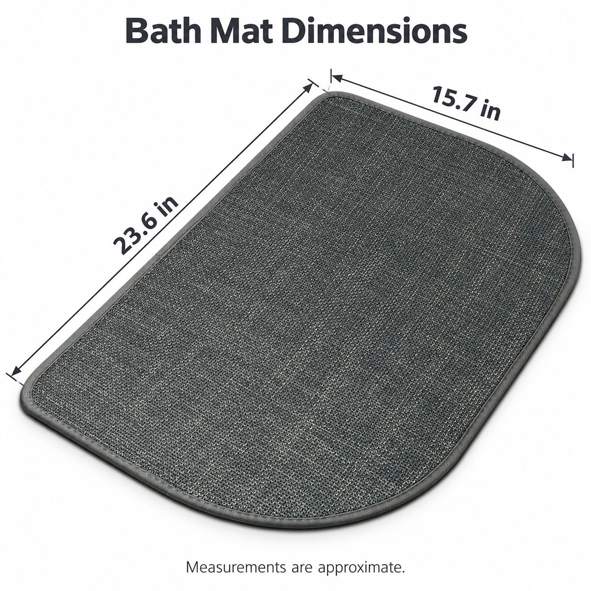 Absorbent Linen Look Bath Mat with Non Slip Backing