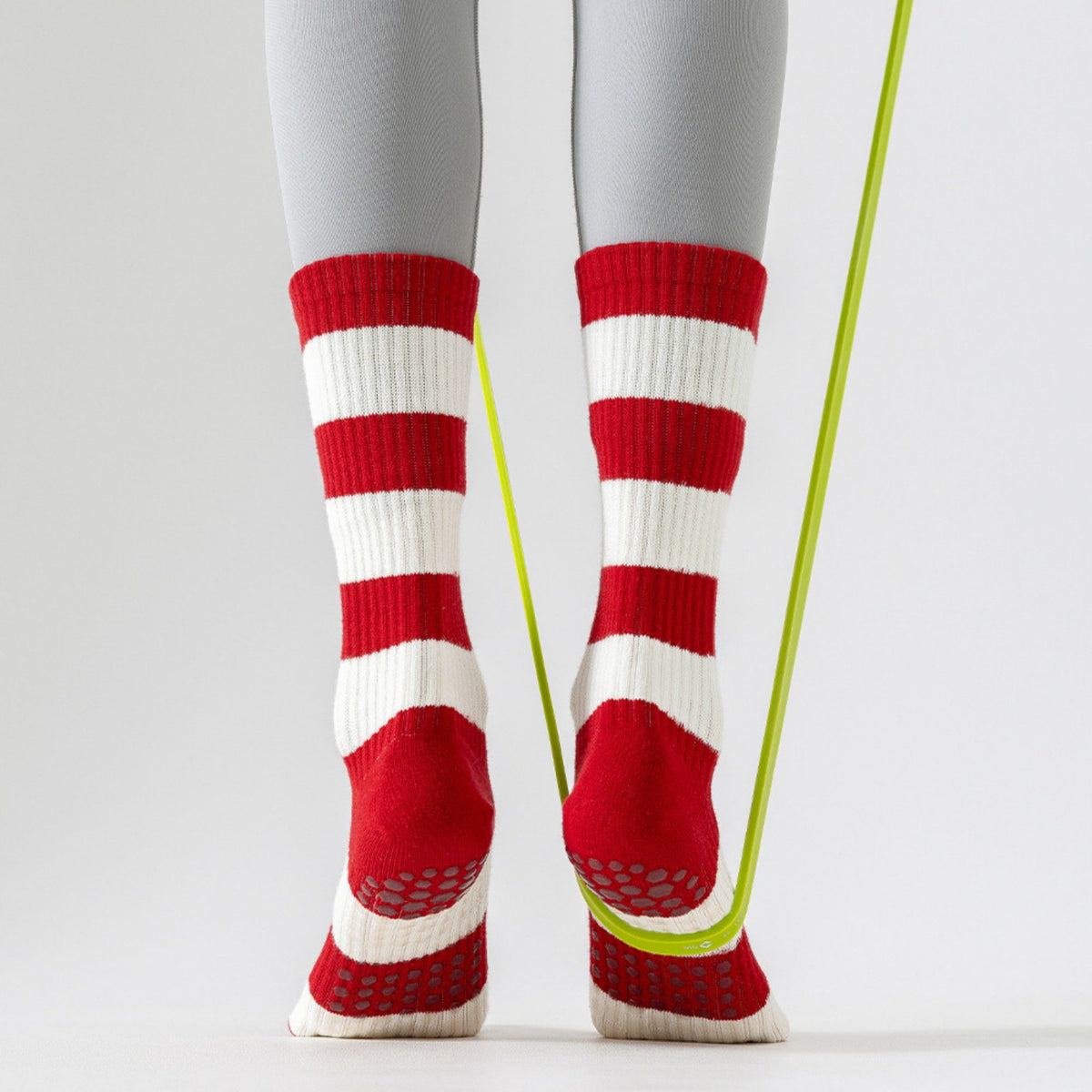 Grip Crew Socks 2 Pair Pack Ribbed Stripe Design