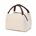 Insulated Striped Lunch Bag Reusable Soft Cooler Tote for Work School Picnic
