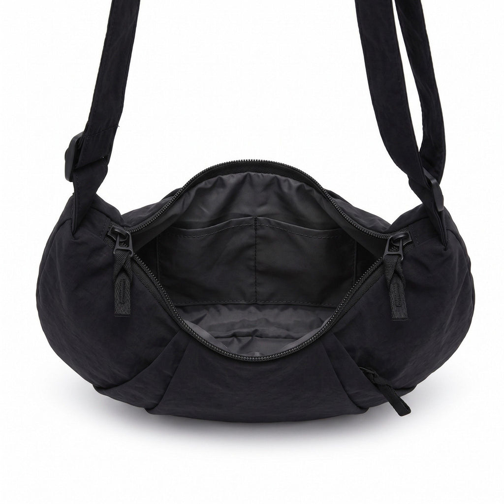 Lightweight Nylon Crescent Crossbody Bag Adjustable Strap Casual Everyday Shoulder Bag