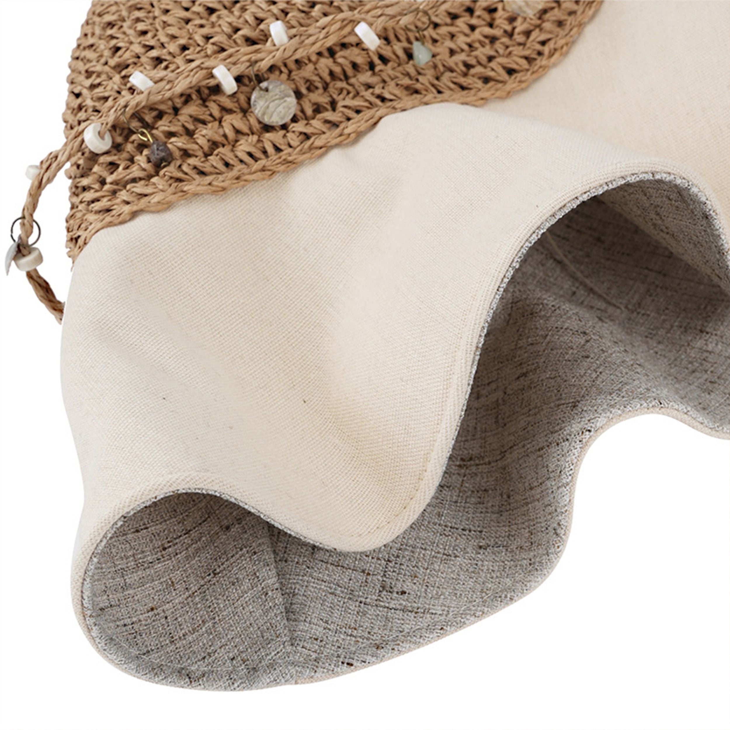 Anna-Kaci Women Wide Brim Straw Sun Hat Breathable Crochet Summer Hat with Decorative Band