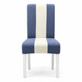 Two Tone Stretch Dining Chair Cover with Textured Jacquard Design