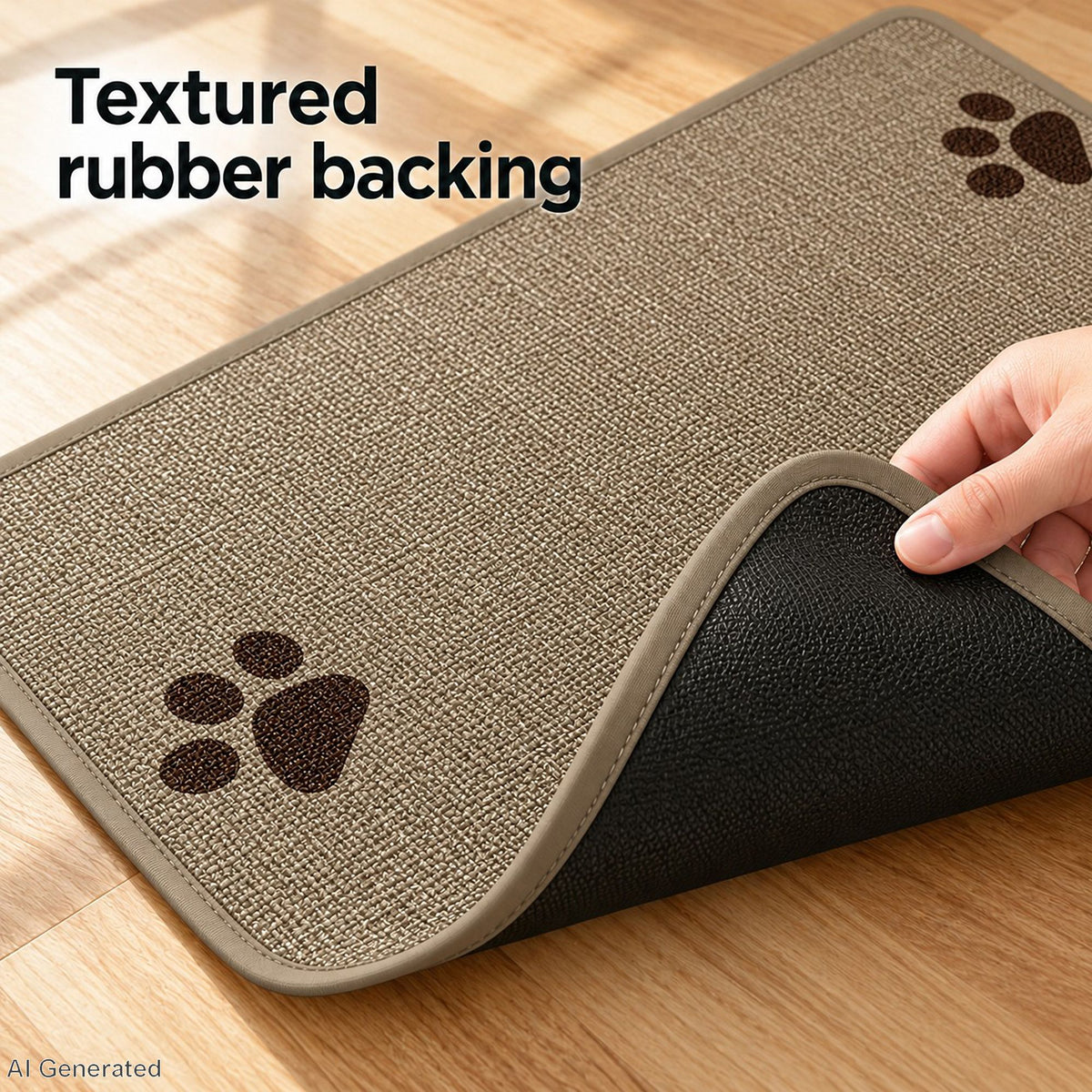 Absorbent Paw Print Pet Mat with Non Slip Backing