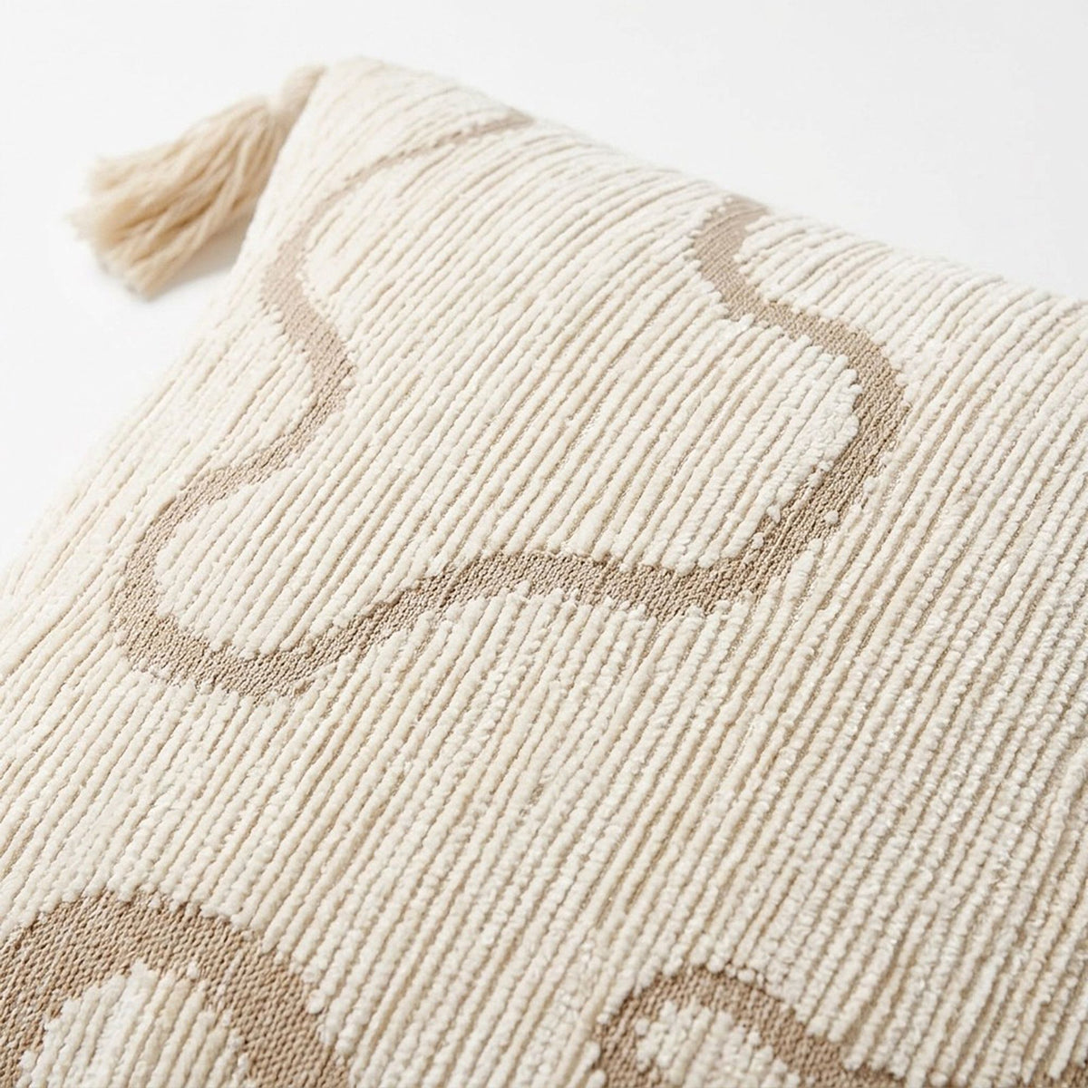 Boho Neutral Textured Accent Throw Pillow Cover