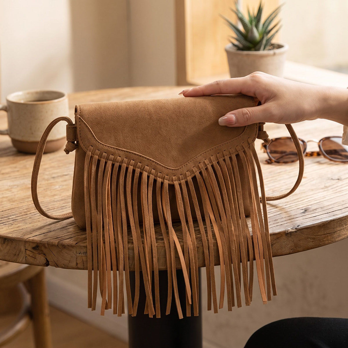 Fringe Envelope Crossbody Bag