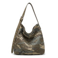 Camouflage Print Slouchy Hobo Bag with Adjustable Grommet Strap