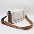 Structured Flap Crossbody Bag with Adjustable Wide Shoulder Strap