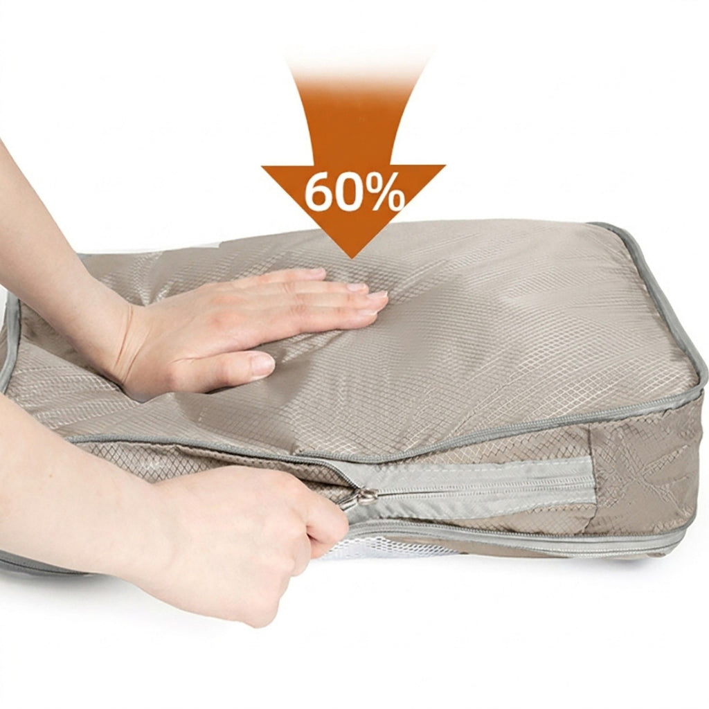 Travel Packing Cube Set with Mesh Panel Zipper Storage Bags Lightweight Organizer Luggage Set Multi Size