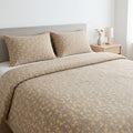 3-Piece Cotton Bedding Set with Duvet Cover and Pillowcases Soft Washed Fabric Small Floral Print Design