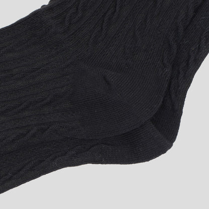 Anna-Kaci Women's Classic Crew Socks Cable-Knit Cotton for Casual Stability and Comfort 2 Pairs