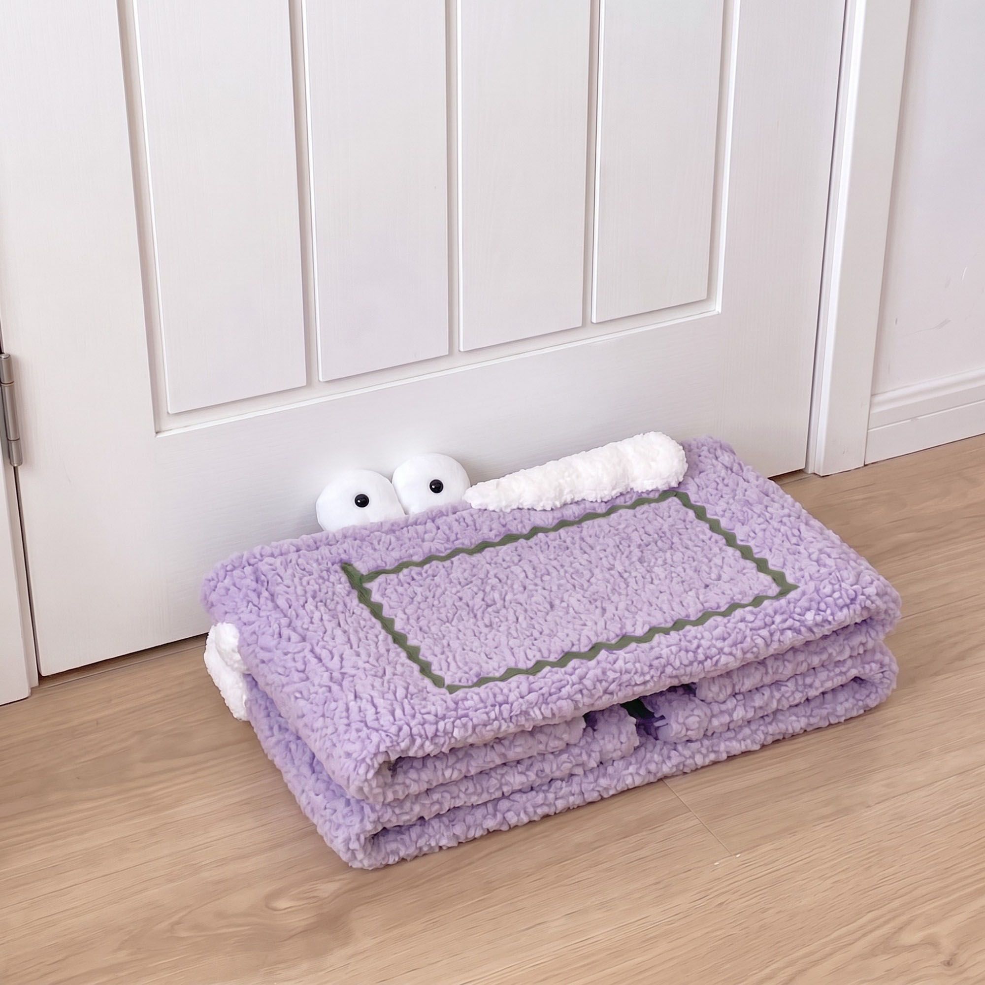 Kids Plush Storage Basket with Handles and Front Pocket