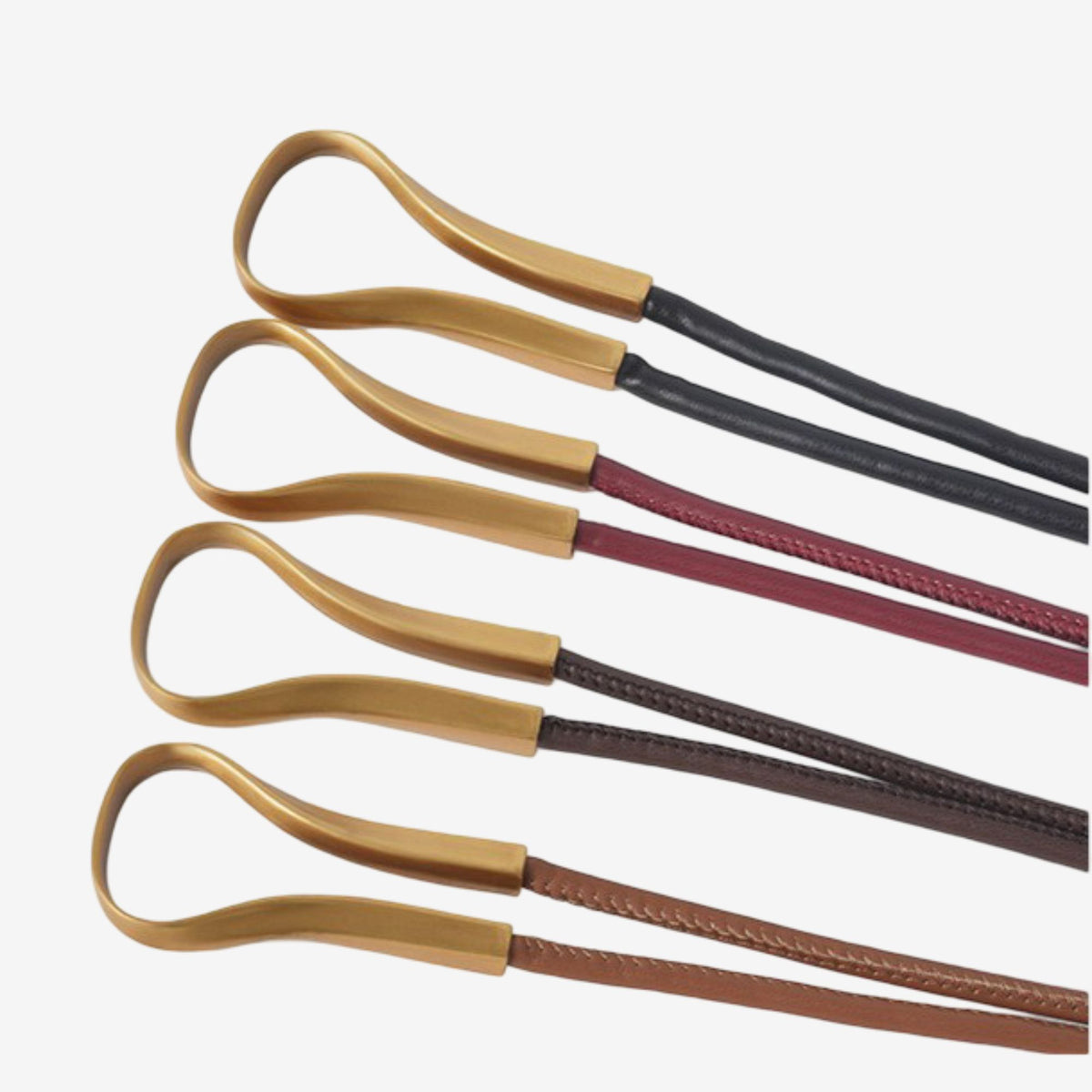 PU Leather Tie Waist Belt with Gold Tone Hook Accent 49.2in
