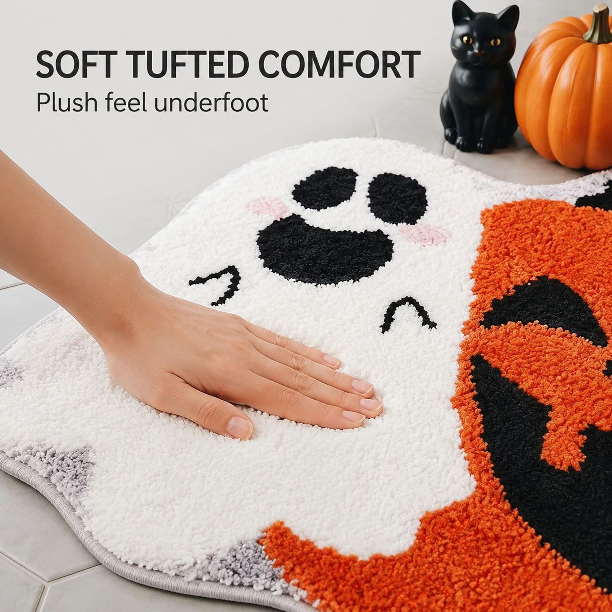 Halloween Character Shaped Bath Mat Nonslip Accent Rug 15.7 x 23.6 Inches