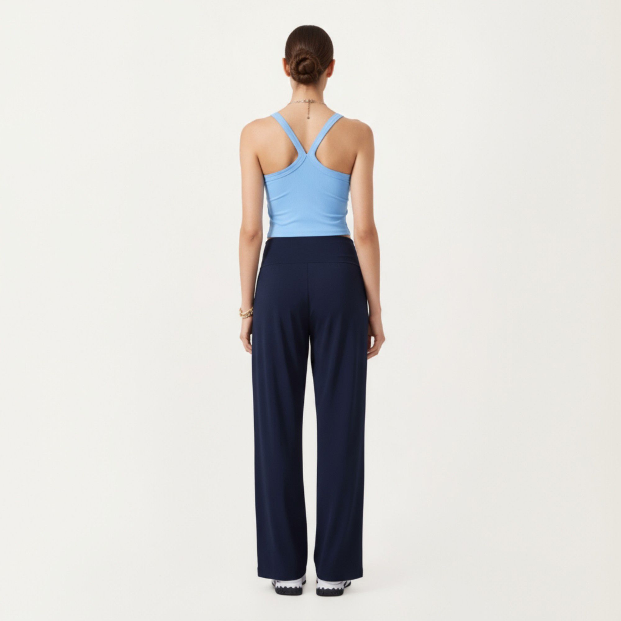 Anna-Kaci Active Women's Square Neck Ribbed Knit Cropped Tank Top with Wide Shoulder Straps