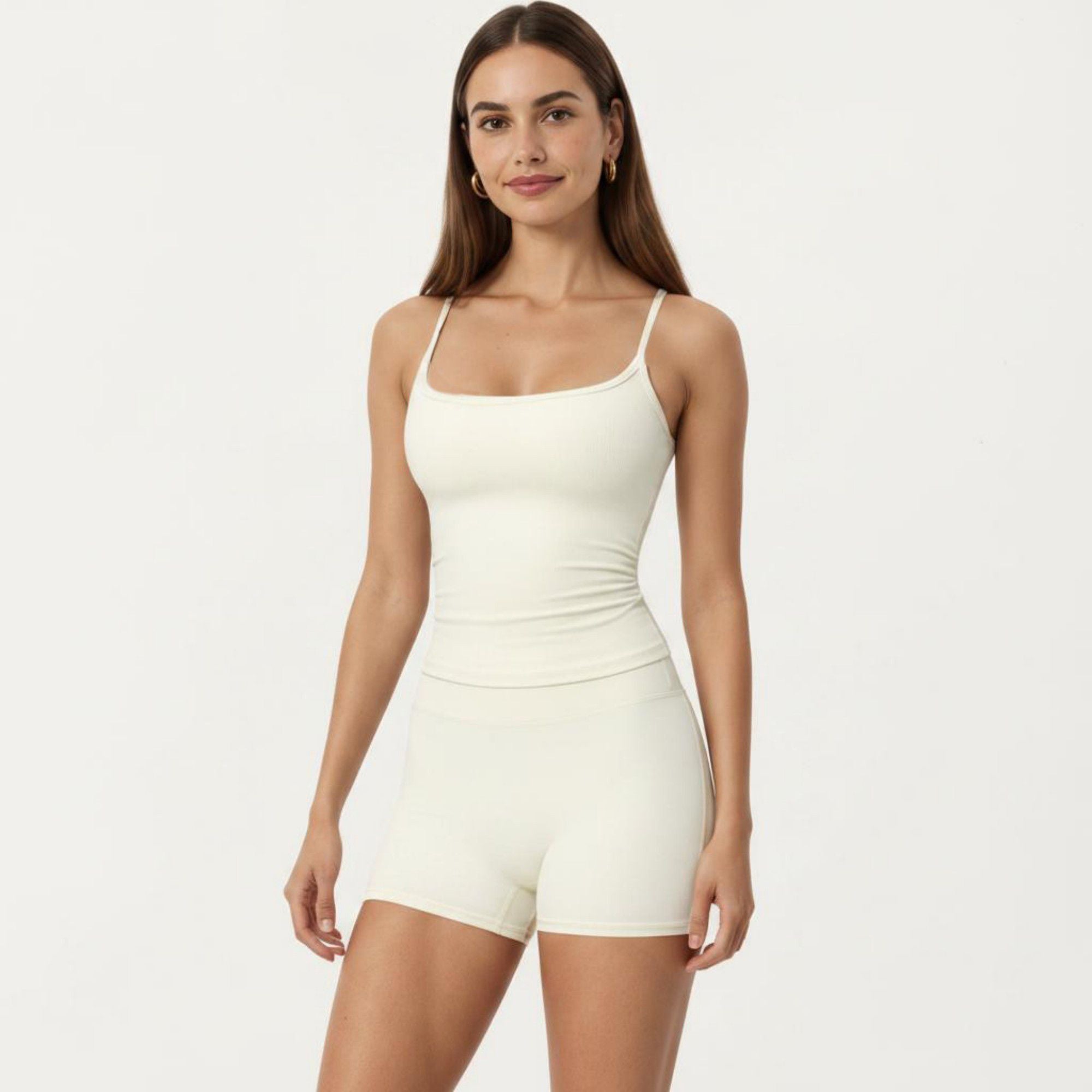 Anna-Kaci Active Women's Spaghetti Strap Active Cami Top with Square Neck and Smooth Stretch Fit